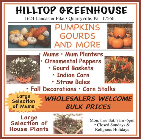 hilltop nursery quarryville pa  Quarryville, PA 17566, 1315 Georgetown Rd Garden tool stores in Pennsylvania